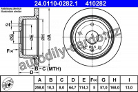 Brzdový kotouč ATE 24.0110-0282 (AT 410282) - DAEWOO