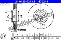 Brzdový kotouč ATE 24.0130-0243 (AT 430243)