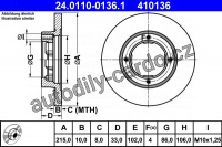 Brzdový kotouč ATE 24.0110-0136 (AT 410136) - SUZUKI