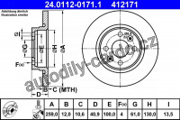 Brzdový kotouč ATE 24.0112-0171 (AT 412171) - DACIA