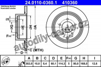 Brzdový kotouč ATE 24.0110-0360 (AT 410360)