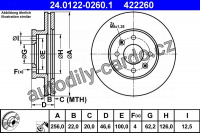 Brzdový kotouč ATE 24.0122-0260 (AT 422260)