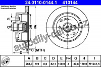Brzdový kotouč ATE 24.0110-0144 (AT 410144) - OPEL
