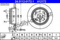 Brzdový kotouč ATE 24.0112-0172 (AT 412172) - HONDA