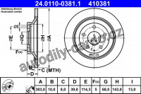 Brzdový kotouč ATE 24.0110-0381 (AT 410381)