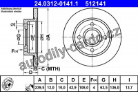 Brzdový kotouč ATE 24.0312-0141 (AT 412141)