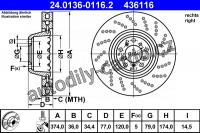 Brzdový kotouč ATE 24.0136-0116 (AT 436116)