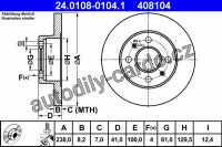 Brzdový kotouč ATE 24.0108-0104 (AT 408104) - RENAULT