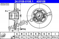 Brzdový kotouč ATE 24.0108-0108 (AT 408108) - REANULT