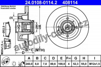 Brzdový kotouč ATE 24.0108-0114 (AT 408114) - RENAULT