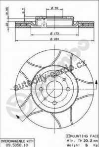 Brzdový kotouč BREMBO MAX 09.5058.75 - FIAT