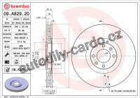 Brzdový kotouč BREMBO 09.A829.21 - CITROËN, DS, PEUGEOT