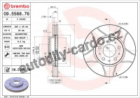 Brzdový kotouč BREMBO MAX 09.5568.76 - VOLVO