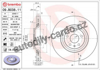 Brzdový kotouč BREMBO 09.B038.11 - AUDI