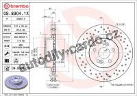 Brzdový kotouč BREMBO 09.8904.1X Brzdový kotouč BREMBO 09.8904.1X