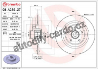 Brzdový kotouč BREMBO 08.A239.27 - RENAULT