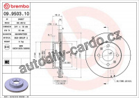 Brzdový kotouč BREMBO 09.9503.10 - HYUNDAI, KIA
