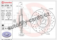 Brzdový kotouč BREMBO 09.A728.1X - FORD, VOLVO