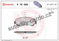 Sada brzdových destiček BREMBO P79028 - NISSAN, SUZUKI