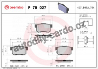 Sada brzdových destiček BREMBO P79027 - FIAT, SUZUKI