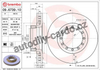Brzdový kotouč BREMBO 09.6739.10 - IVECO