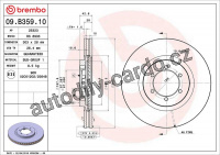 Brzdový kotouč BREMBO 09.B359.10 - HYUNDAI Brzdový kotouč BREMBO 09.B359.10 - HYUNDAI
