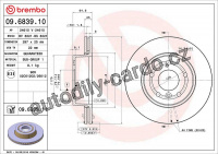 Brzdový kotouč BREMBO 09.6839.10 - LAND ROVER