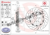 Brzdový kotouč BREMBO 09.B386.33 - NISSAN Brzdový kotouč BREMBO 09.B386.33 - NISSAN