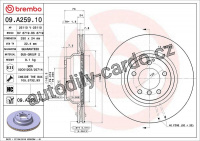 Brzdový kotouč BREMBO 09.A259.10 - BMW Brzdový kotouč BREMBO 09.A259.10 - BMW