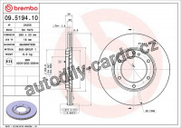 Brzdový kotouč BREMBO 09.5194.10 - NISSAN