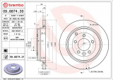 Brzdový kotouč BREMBO 09.8874.30 - LAND ROVER