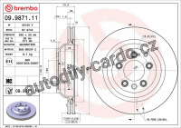 Brzdový kotouč BREMBO 09.9871.11 - AUDI, PORSCHE, VW