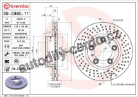 Brzdový kotouč BREMBO 09.C880.11 - PORSCHE