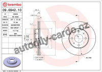 Brzdový kotouč BREMBO 09.6942.10 - NISSAN