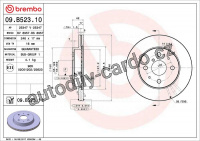 Brzdový kotouč BREMBO 09.B523.10 - DAIHATSU, SUBARU