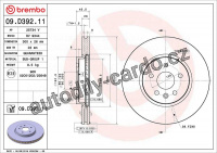 Brzdový kotouč BREMBO 09.D392.11 - OPEL