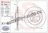 Brzdový kotouč BREMBO 09.C939.11 - VOLVO