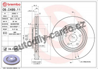 Brzdový kotouč BREMBO 09.C499.11 - LEXUS, TOYOTA