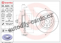 Brzdový kotouč BREMBO 08.A224.10 - FIAT