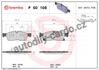 Sada brzdových destiček BREMBO P50108 - MERCEDES-BENZ