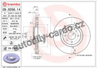 Brzdový kotouč BREMBO 09.5058.14 - FIAT