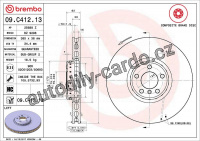 Brzdový kotouč BREMBO 09.C412.13 - BMW Brzdový kotouč BREMBO 09.C412.13 - BMW