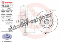 Brzdový kotouč BREMBO 08.9792.17 - RENAULT