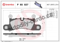 Sada brzdových destiček BREMBO P65027