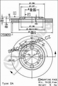Brzdový kotouč BREMBO 09.6705.10 - MITSUBISHI
