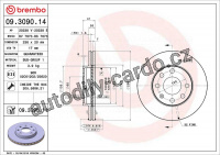Brzdový kotouč BREMBO 09.3090.14 - DAEWOO