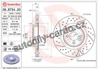 Brzdový kotouč BREMBO 09.B754.21 - MINI