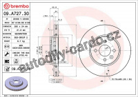 Brzdový kotouč BREMBO 09.A727.31 - DACIA, RENAULT