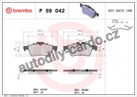 Sada brzdových destiček BREMBO P59042