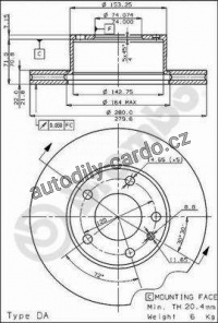 Brzdový kotouč BREMBO 09.3949.10 - BMW